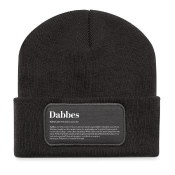 Dabbes Définition Bol maladroit Malchanceux - Beanie recyclé à patch - charbon - Devant