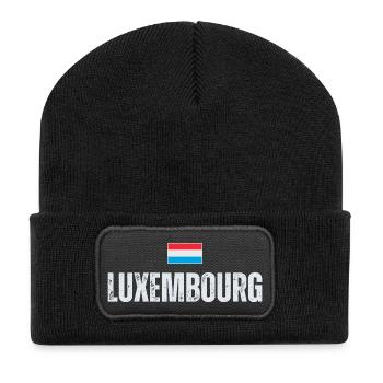 Flag of Luxembourg, Luxembourg pride - Recycled Patch Beanie - black - Front