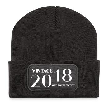 Vintage 2018 aged to perfection - Recycled Patch Beanie - dark grey - Front