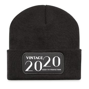 Jahrgang 2020 bis zur Perfektion gereift - Recycelte Patch Beanie - Dunkelgrau - Vorne