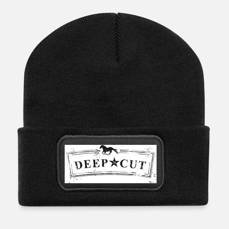 deep cut schild neu - Recycelte Patch Beanie - Schwarz