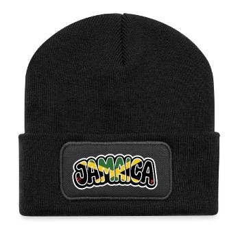 JAMAÏQUE Graffiti - Beanie recyclé à patch - noir - Devant