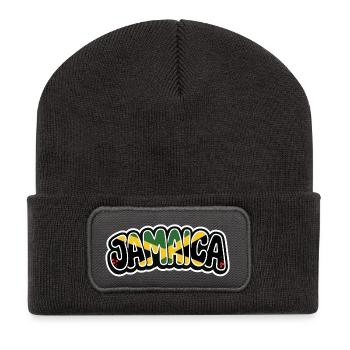 JAMAÏQUE Graffiti - Beanie recyclé à patch - charbon - Devant