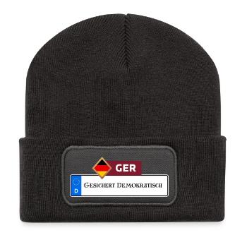 Démocratie sécurisée 2.0 | Cadeau - Beanie recyclé à patch - charbon - Devant
