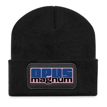 OPUS MAGNUM - Recycelte Patch Beanie - Schwarz - Vorne
