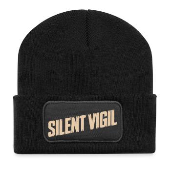 STILLE WACHE - Recycelte Patch Beanie - Schwarz - Vorne