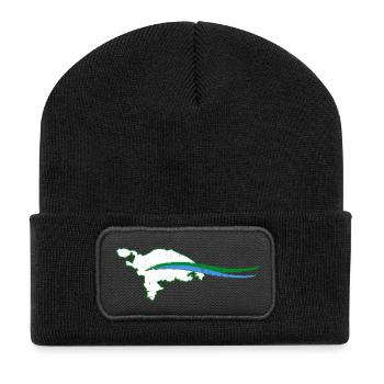 Contour du canton de Thurgovie avec vague - Beanie recyclé à patch - noir - Devant
