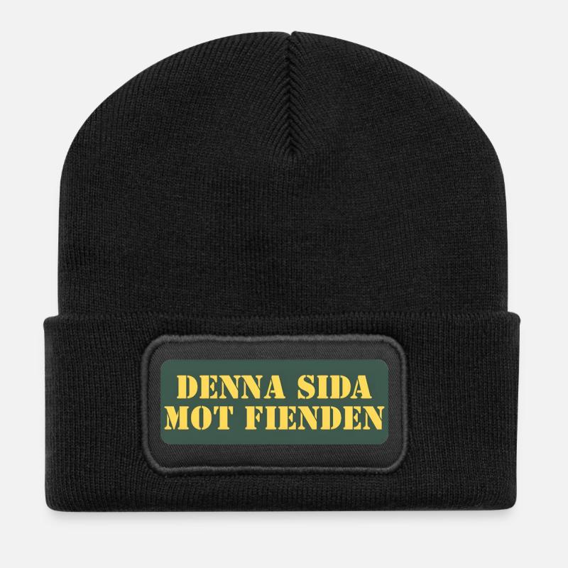 Ce camp contre l’ennemi - Beanie recyclé à patch - noir