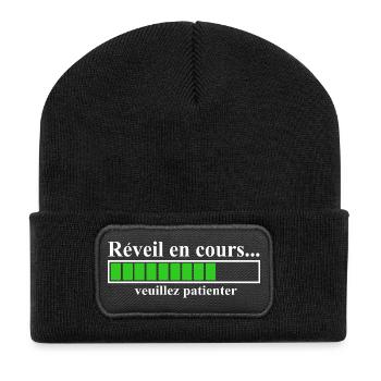 Affichage de Chargement Réveil en Progression - Beanie recyclé à patch - noir - Devant
