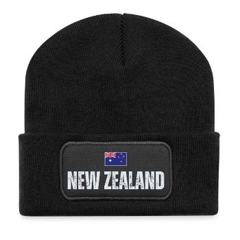 Drapeau de la Nouvelle-Zélande, fierté de la Nouvelle-Zélande - Beanie recyclé à patch - noir - Devant