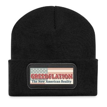 Criticism of American monetary policy - Recycled Patch Beanie - black - Front