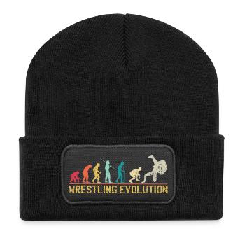 Œuvre d'art sur l'évolution de la lutte - Beanie recyclé à patch - noir - Devant