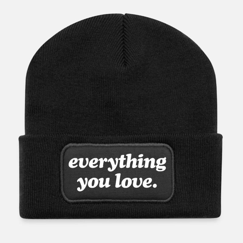 Inspirierendes Zitat für T-Shirt - Recycelte Patch Beanie - Schwarz