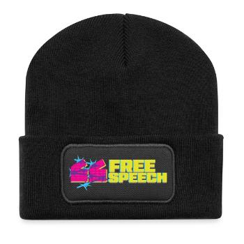 Vibrant graffiti free speech t-Shirt design - Recycled Patch Beanie - black - Front