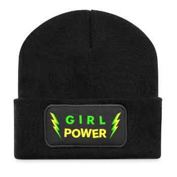 GIRL POWER - néon - Vous pouvez le faire ! - Beanie recyclé à patch - noir - Devant