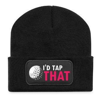 I'd Tap That Funny Golf Humor Joke Saying - Recycelte Patch Beanie - Schwarz - Vorne