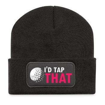 I'd Tap That Funny Golf Humor Joke Saying - Recycled Patch Beanie - dark grey - Front
