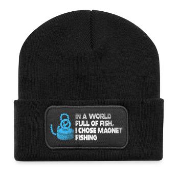 Aimant de pêche en néodyme pour pêcheur magnétique - Beanie recyclé à patch - noir - Devant