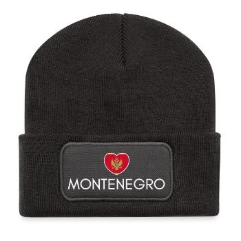 Heart with Montenegro flag, I love Montenegro - Recycled Patch Beanie - dark grey - Front