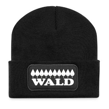 WALD - Recycelte Patch Beanie - Schwarz - Vorne