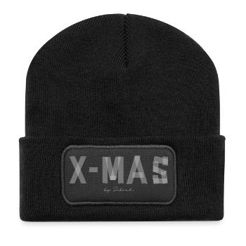Pinceau lettres X-MAS - Beanie recyclé à patch - noir - Devant