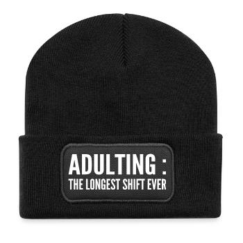 Erwachsener: Längster Service von allen - Recycelte Patch Beanie - Schwarz - Vorne