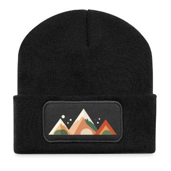 Alpine Sunset Peaks - Recycled Patch Beanie - black - Front