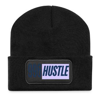 996 Hustle - Work all day - Recycled Patch Beanie - black - Front