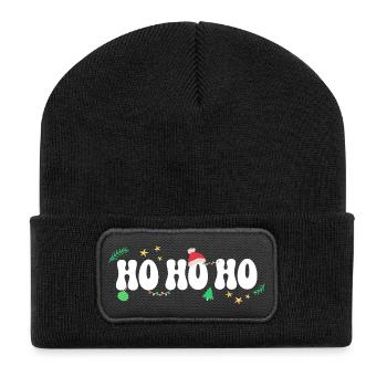 Ho Ho Ho - Noël - Décorations de Noël - Beanie recyclé à patch - noir - Devant