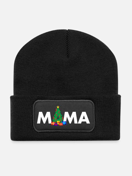 Grandma Christmas Tree - Recycled Patch Beanie - black
