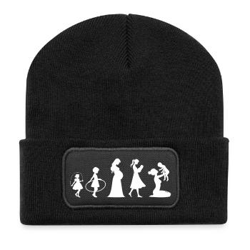 Evolution Mom Mother's Day Child Family - Recycled Patch Beanie - black - Front