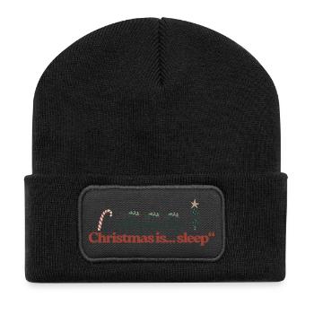 All I Want for Christmas Sleep - Recycelte Patch Beanie - Schwarz - Vorne