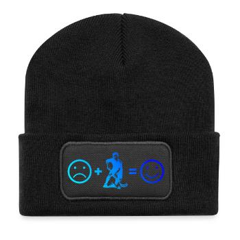 Un incontournable pour un vrai floorball - Beanie recyclé à patch - noir - Devant