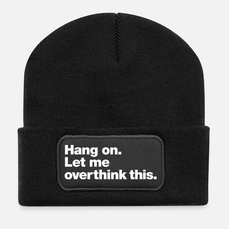 Warte: Denk zu viel darüber nach - Recycelte Patch Beanie - Schwarz