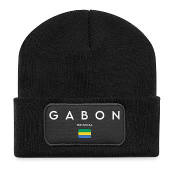 Gabonese pride, minimalist sleek design - Recycled Patch Beanie - black - Front