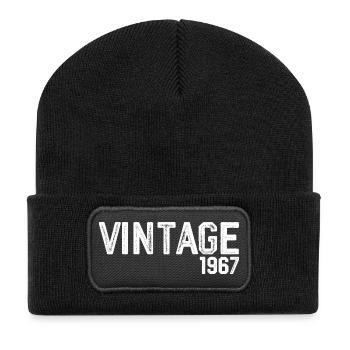 Jahrgang 1967 - Recycelte Patch Beanie - Schwarz - Vorne