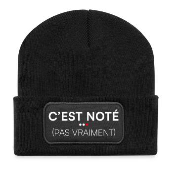 C’est noté pas vraiment humour bureau - Beanie recyclé à patch - noir - Devant