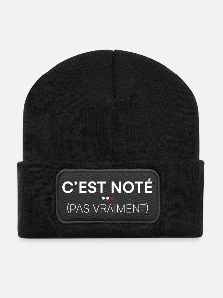 Es ist bekannt, dass das Büro nicht wirklich humorvoll ist - Recycelte Patch Beanie - Schwarz