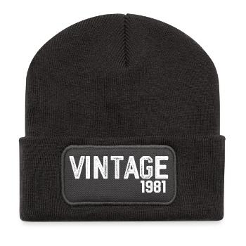 Vintage 1981 - Recycled Patch Beanie - dark grey - Front