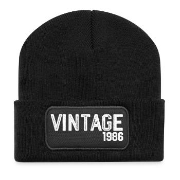 vintage 1986 - Beanie recyclé à patch - noir - Devant