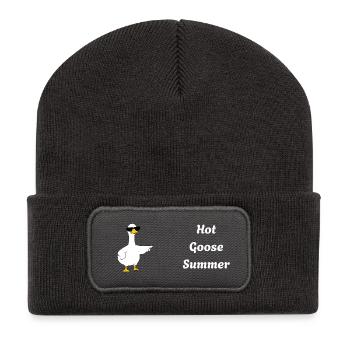 Été chaud de l’oie - Beanie recyclé à patch - charbon - Devant
