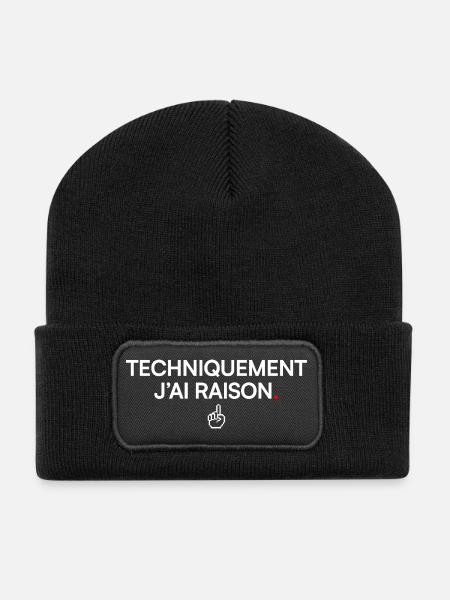 TECHNISCH GESEHEN HABE ICH RECHT. | Humor - Recycelte Patch Beanie - Schwarz