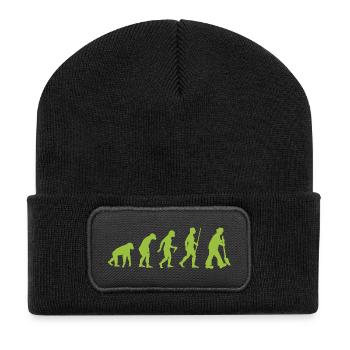 Evolution - vom Urmensch zum Gartenfreund - Recycelte Patch Beanie - Schwarz - Vorne