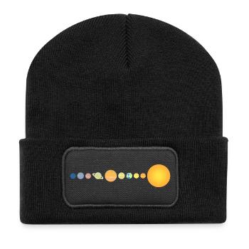 Solar System Planets Series Minimalist - Recycled Patch Beanie - black - Front
