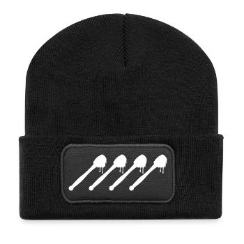 Honey Spoon Drawing - Recycled Patch Beanie - black - Front