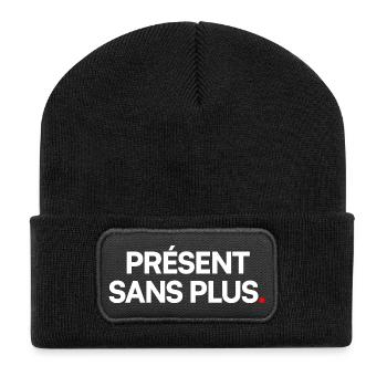 Présent sans plus - Beanie recyclé à patch - noir - Devant