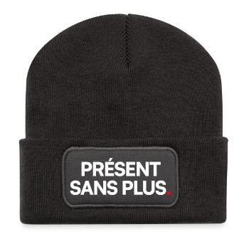 Présent sans plus - Beanie recyclé à patch - charbon - Devant