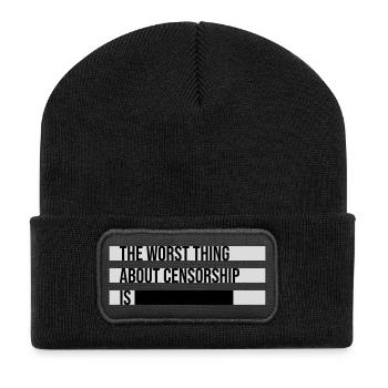 The Worst Thing About Censorship Is Funny Irony - Recycled Patch Beanie - black - Front