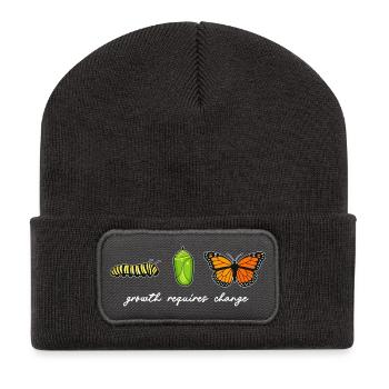 Graphique inspirant de fan papillon - Beanie recyclé à patch - charbon - Devant