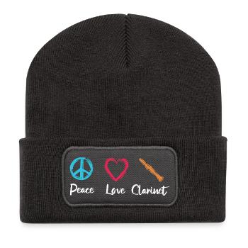 Peace Love Clarinet - Recycled Patch Beanie - dark grey - Front
